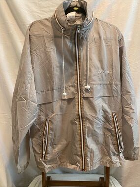 Active USA Gray Windbreaker with Striped Trim